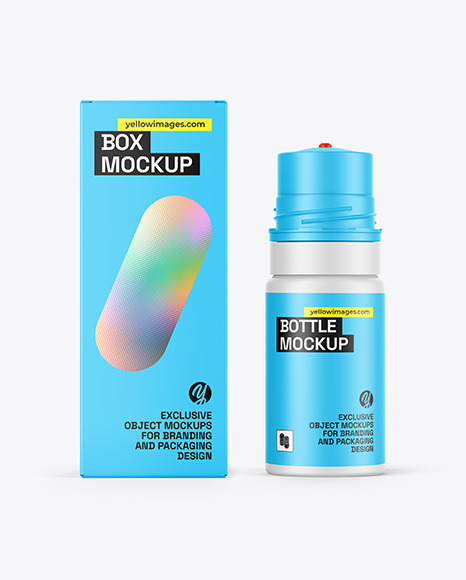 Matte Dropper Bottle W/ Box Mockup