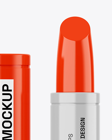 Glossy Lipstick Tube Mockup