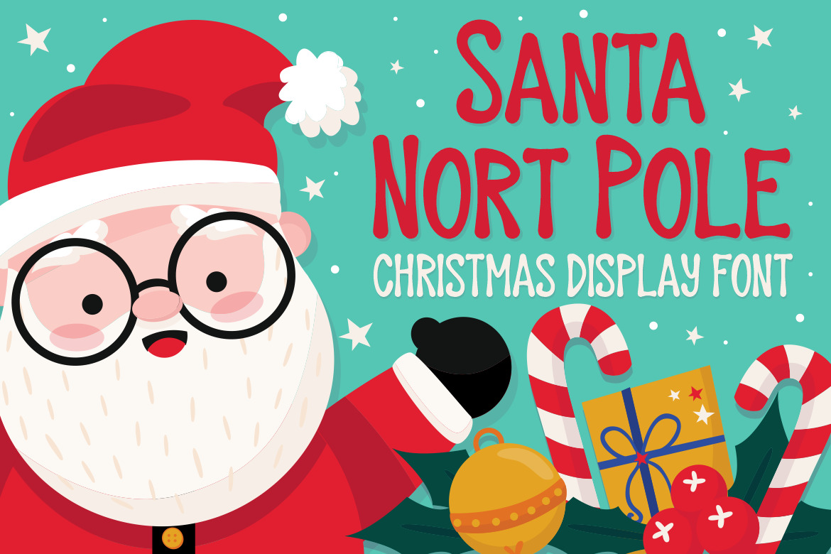 Santa Nort Pole - Christmas Display Font Santa Nort Pole - Christmas Display Font