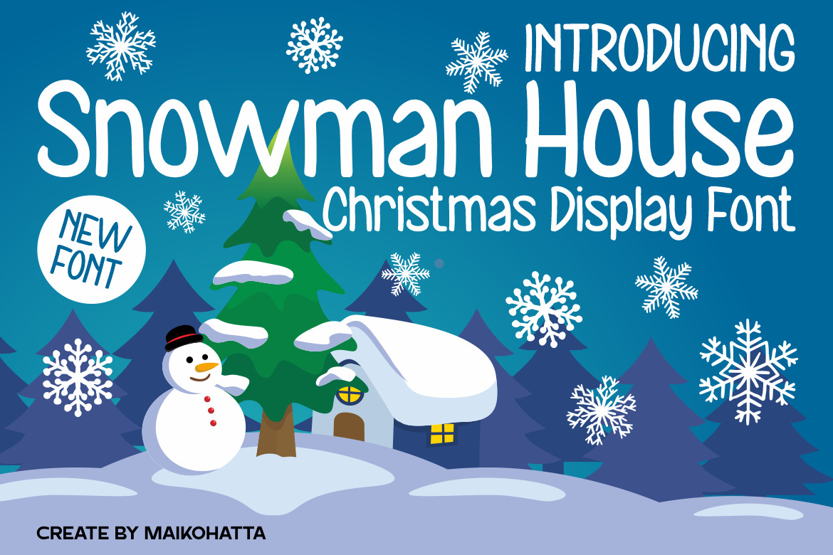 Snowman House - Christmas Display Font