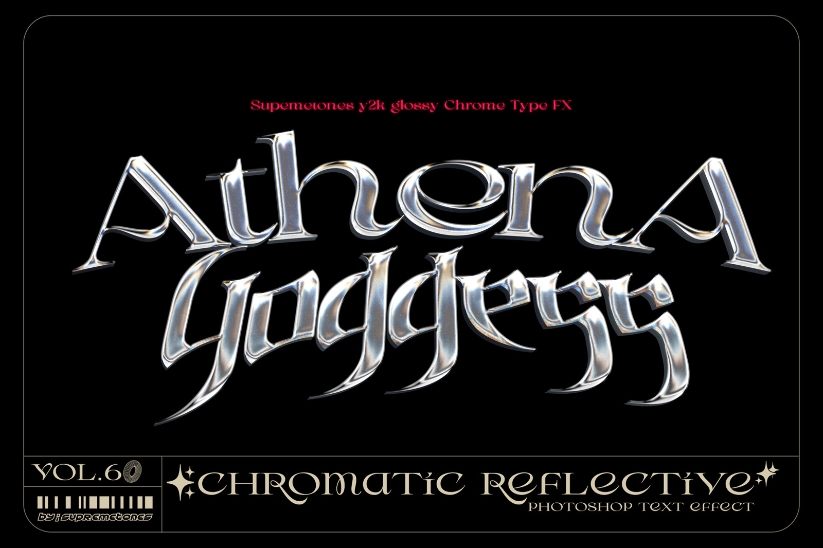 Y2K Glossy Chrome Type FX -Photoshop Text Effects Y2K Glossy Chrome Type FX -Photoshop Text Effects