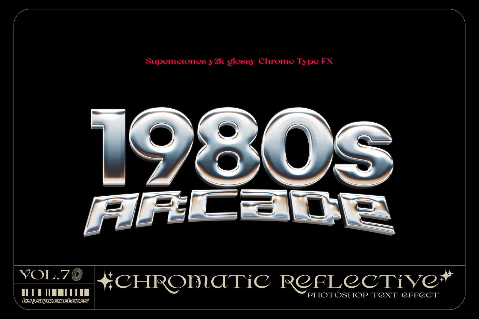 Y2K Glossy Chrome Type FX -Photoshop Text Effects Y2K Glossy Chrome Type FX -Photoshop Text Effects