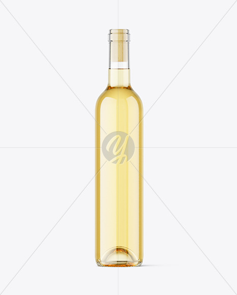 Clear Glass White Wine Bottle Mockup