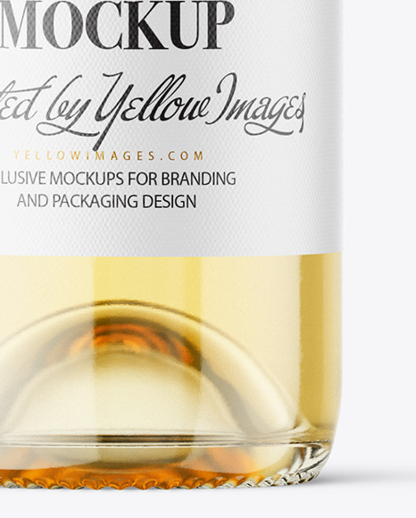 Clear Glass White Wine Bottle Mockup