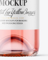 Clear Glass Pink Wine Bottle Mockup