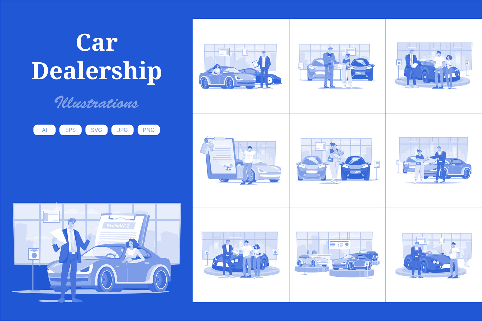 M555_Car Dealership Illustration Pack