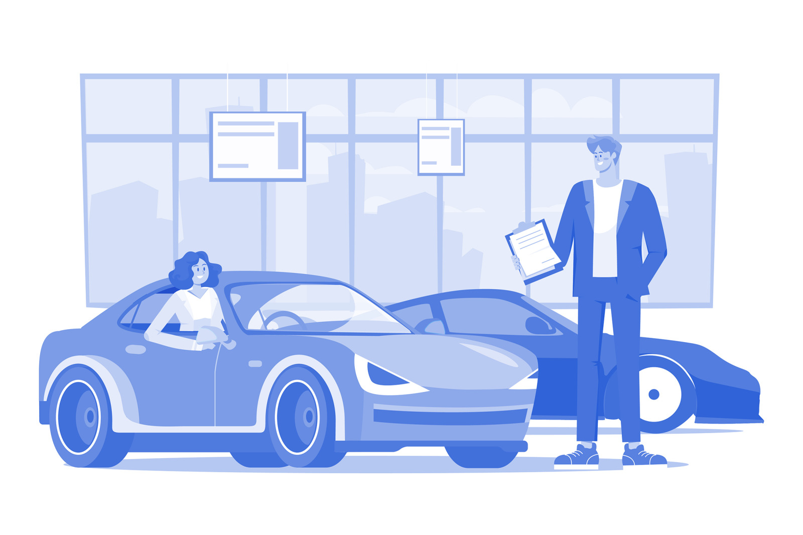 M555_Car Dealership Illustration Pack