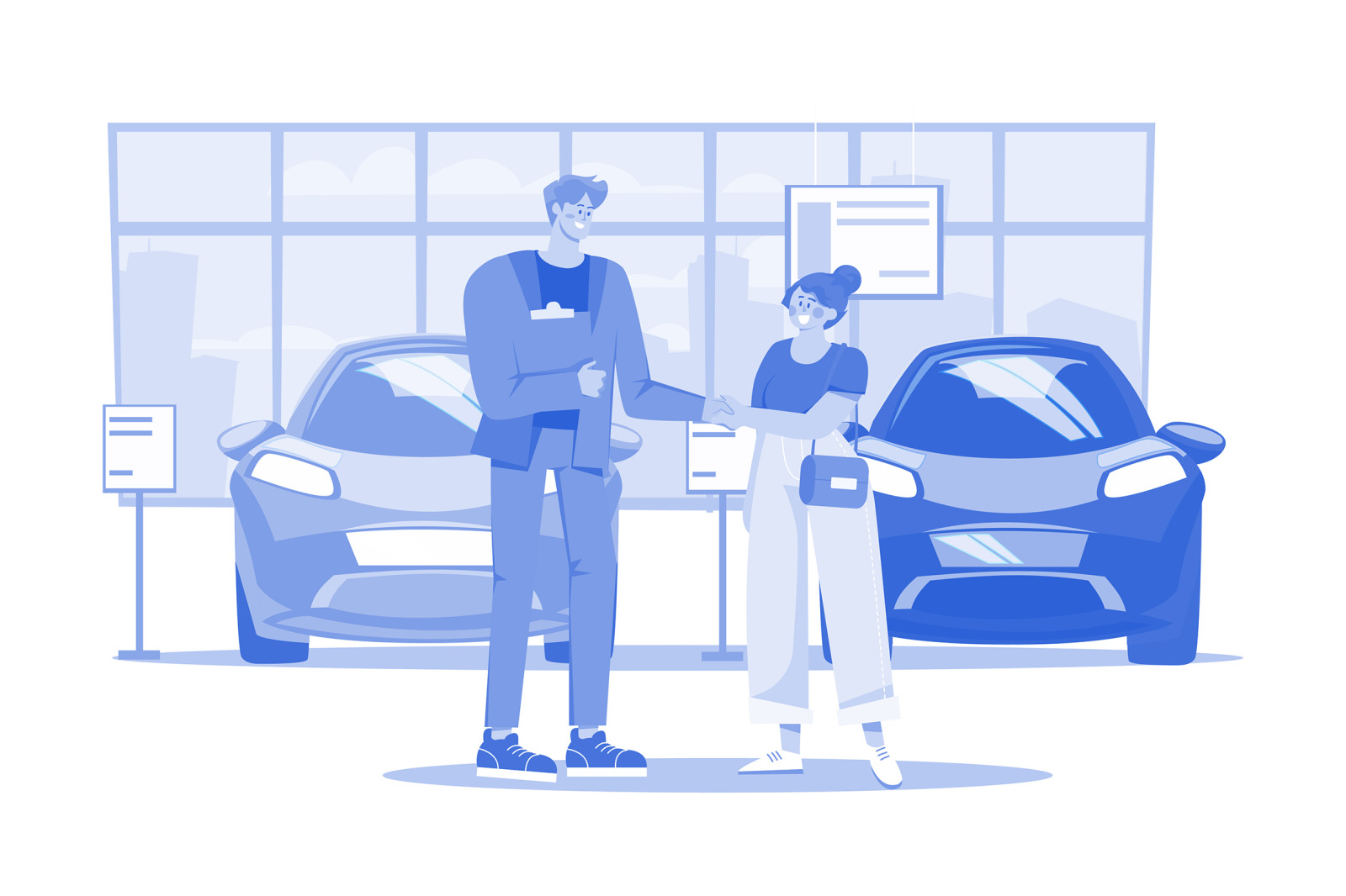 M555_Car Dealership Illustration Pack