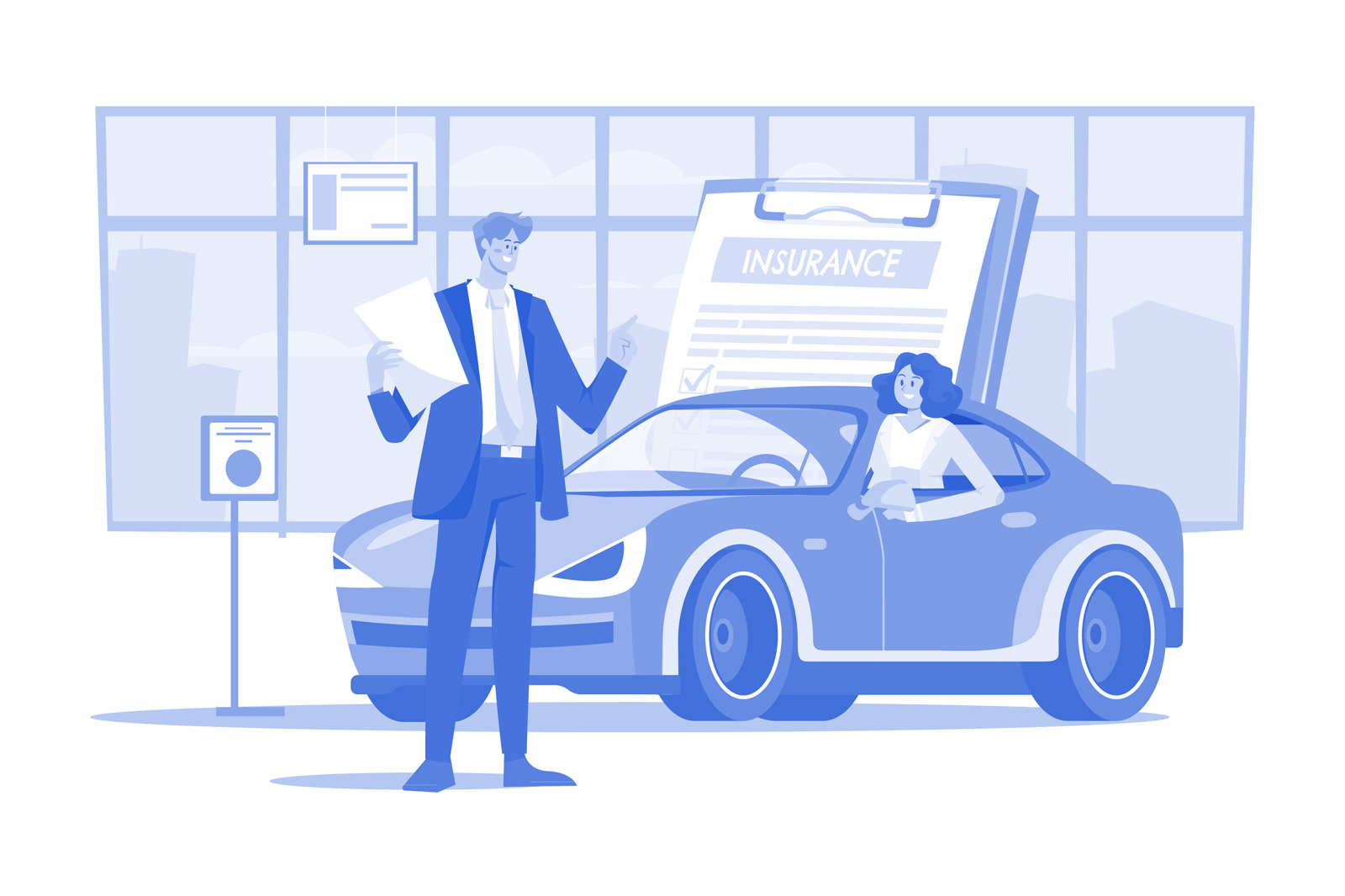 M555_Car Dealership Illustration Pack