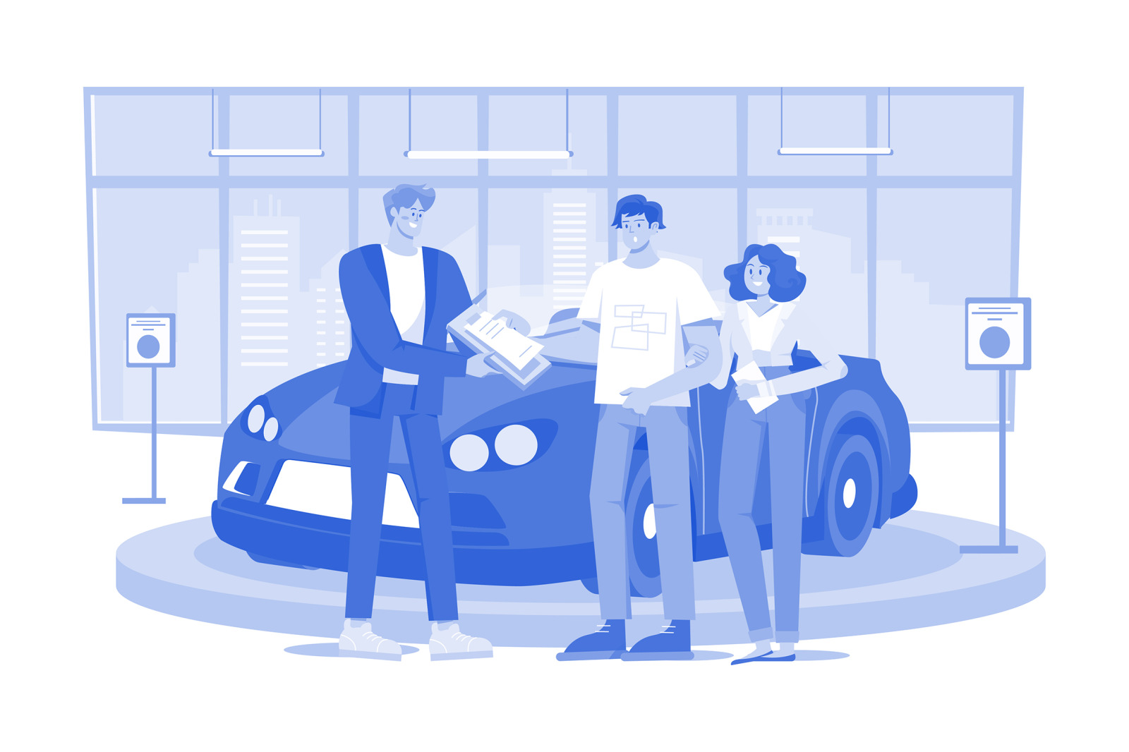 M555_Car Dealership Illustration Pack