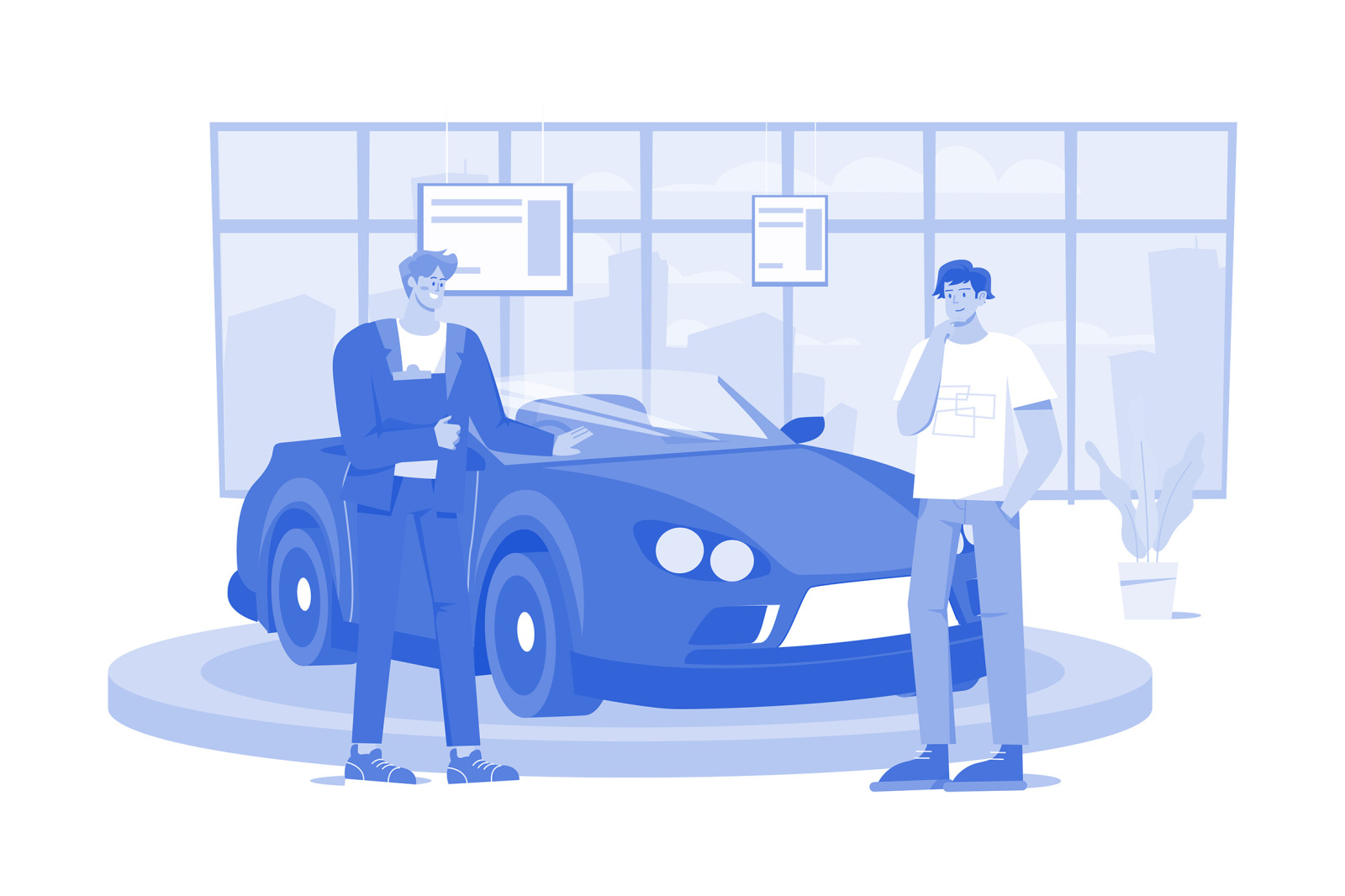 M555_Car Dealership Illustration Pack