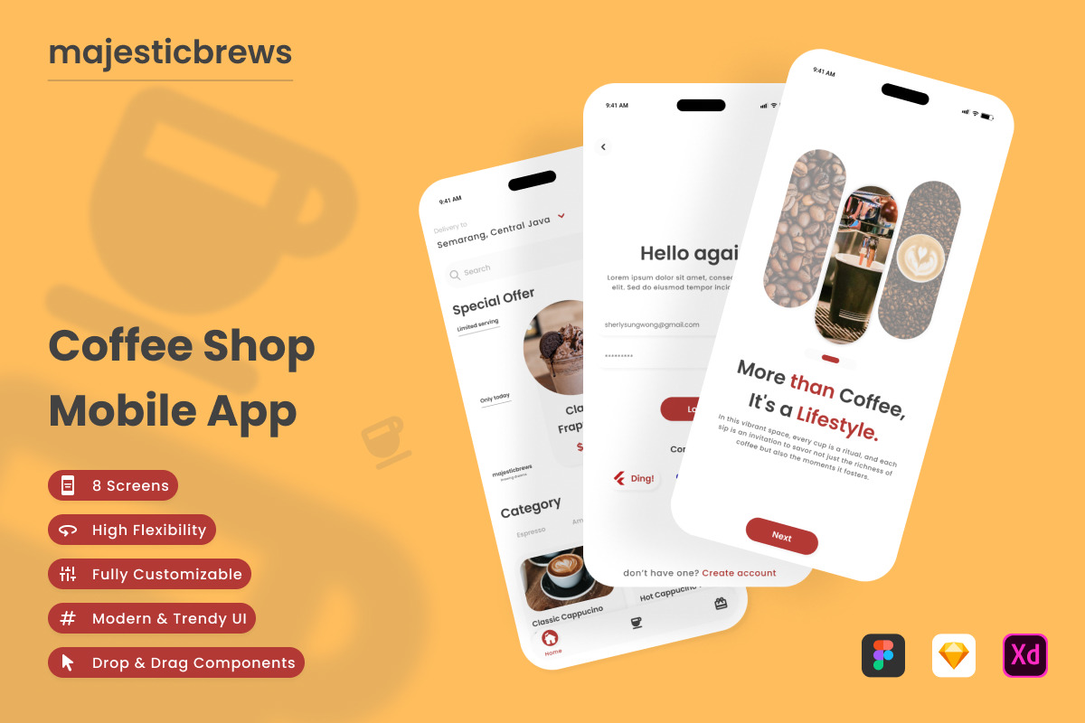 MajesticBrews - Coffee Shop Mobile App MajesticBrews - Coffee Shop Mobile App