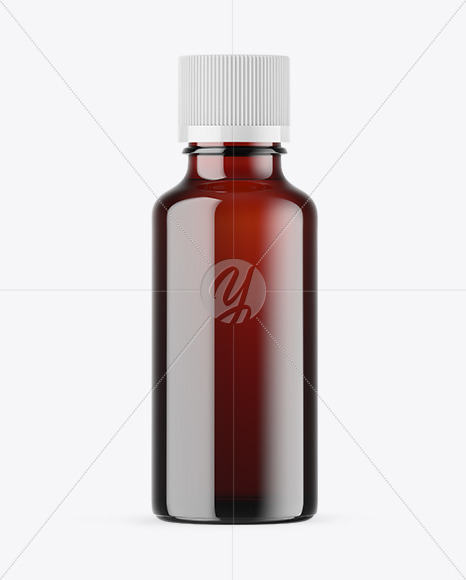 Dark Amber Glass Essential Oil Bottle Mockup