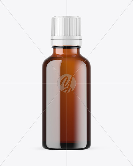 Amber Glass Essential Oil Bottle Mockup