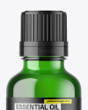 Green Glass Essential Oil Bottle Mockup