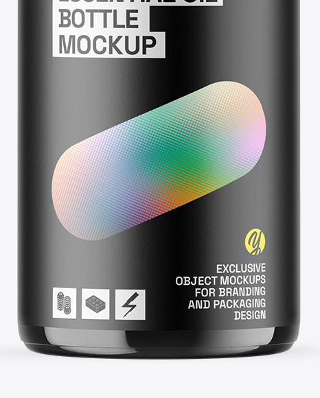 Dark Amber Glass Essential Oil Bottle Mockup
