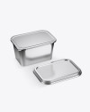 Opened Metallic Container Mockup - Half Side View