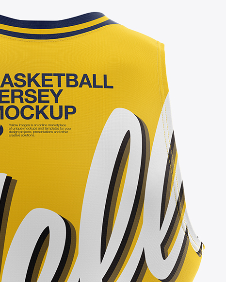 Basketball Jersey With V-Neck Mockup - Back View