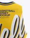 Basketball Jersey With V-Neck Mockup - Back View