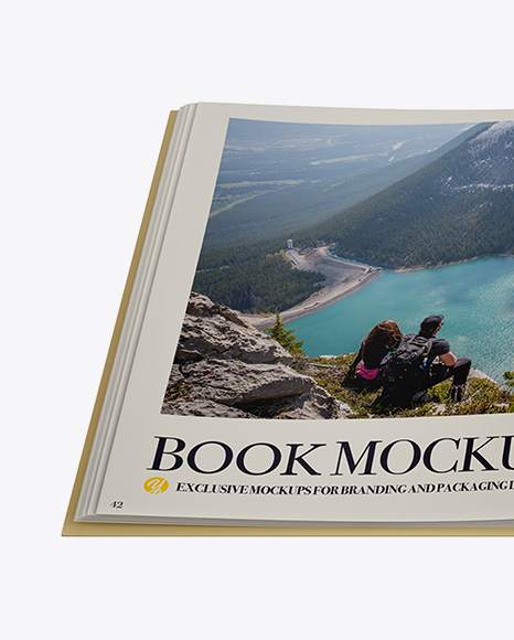 Opened Book Mockup - Top View