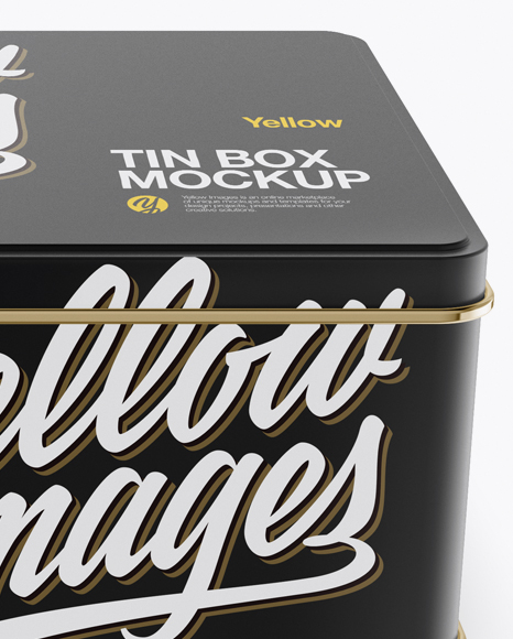 Matte Tin Box Mockup (High-Angle Shot)