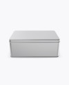 Matte Metallic Tin Box Mockup (High-Angle Shot)