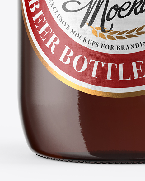 330ml Amber Beer Bottle Mockup