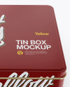 Glossy Tin Box Mockup (High-Angle Shot)