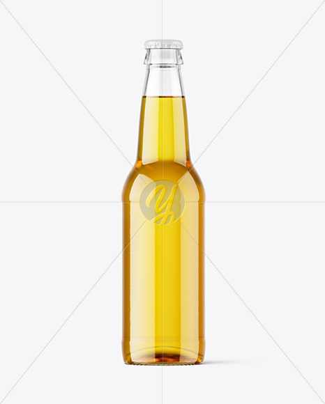 Clear Glass Beer Bottle Mockup