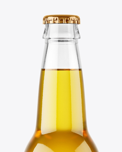 Clear Glass Beer Bottle Mockup