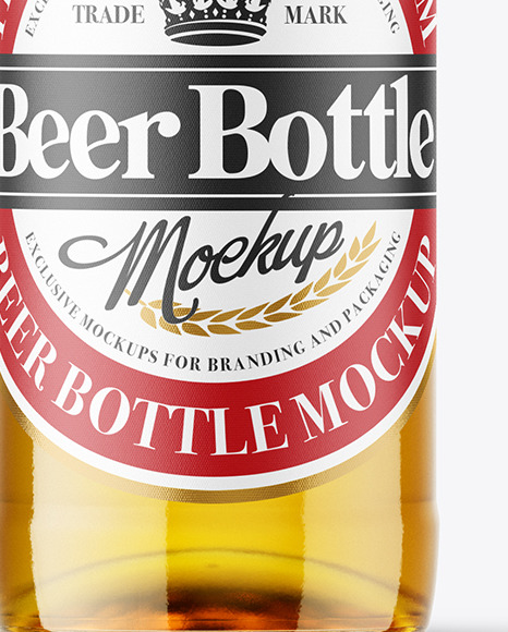 Clear Glass Beer Bottle Mockup