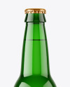 Green Glass Beer Bottle Mockup