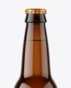 Amber Glass Beer Bottle Mockup