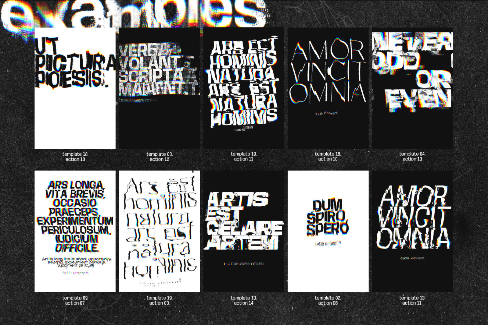 Poster Templates and Glitch Actions Poster Templates and Glitch Actions