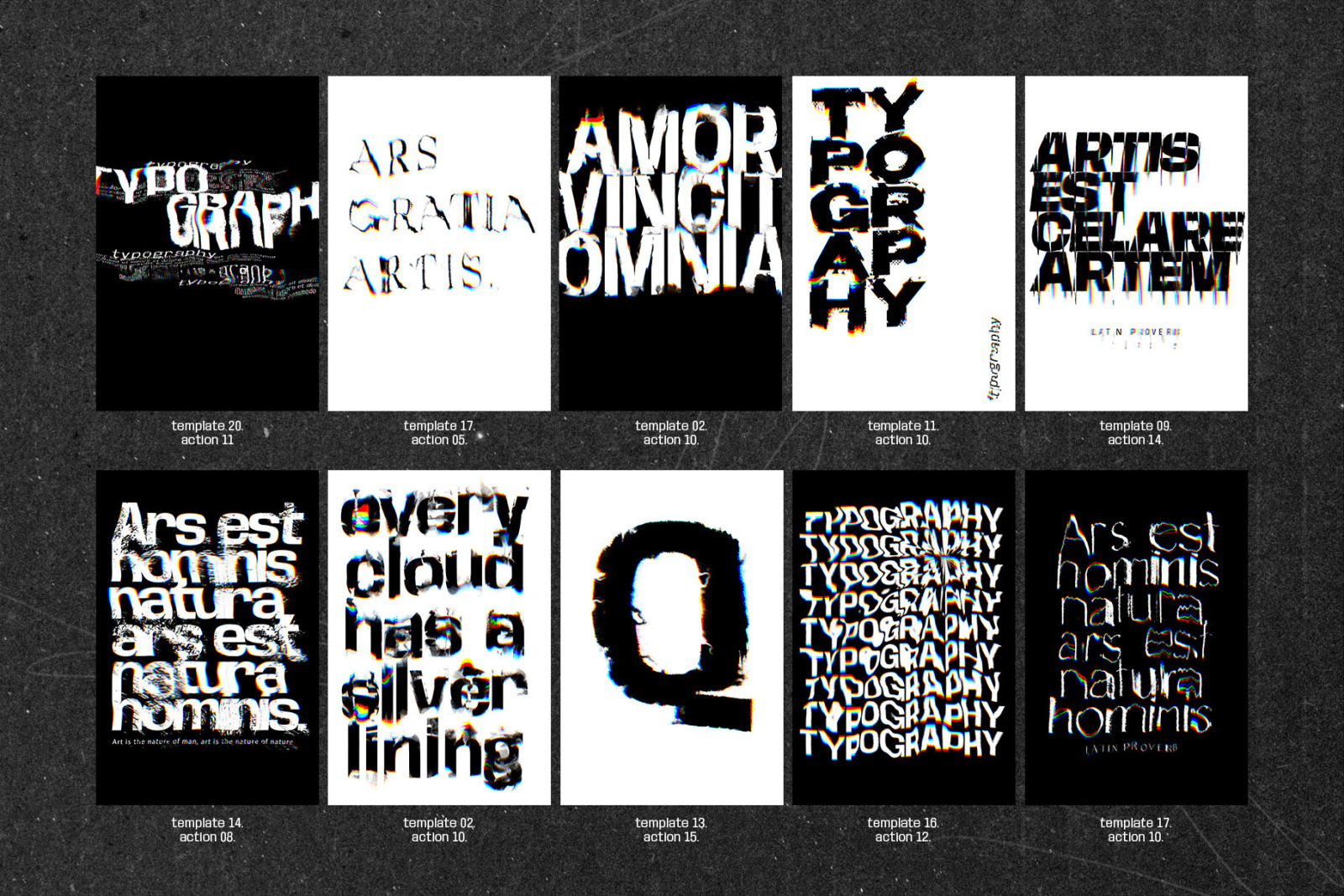 Poster Templates and Glitch Actions Poster Templates and Glitch Actions