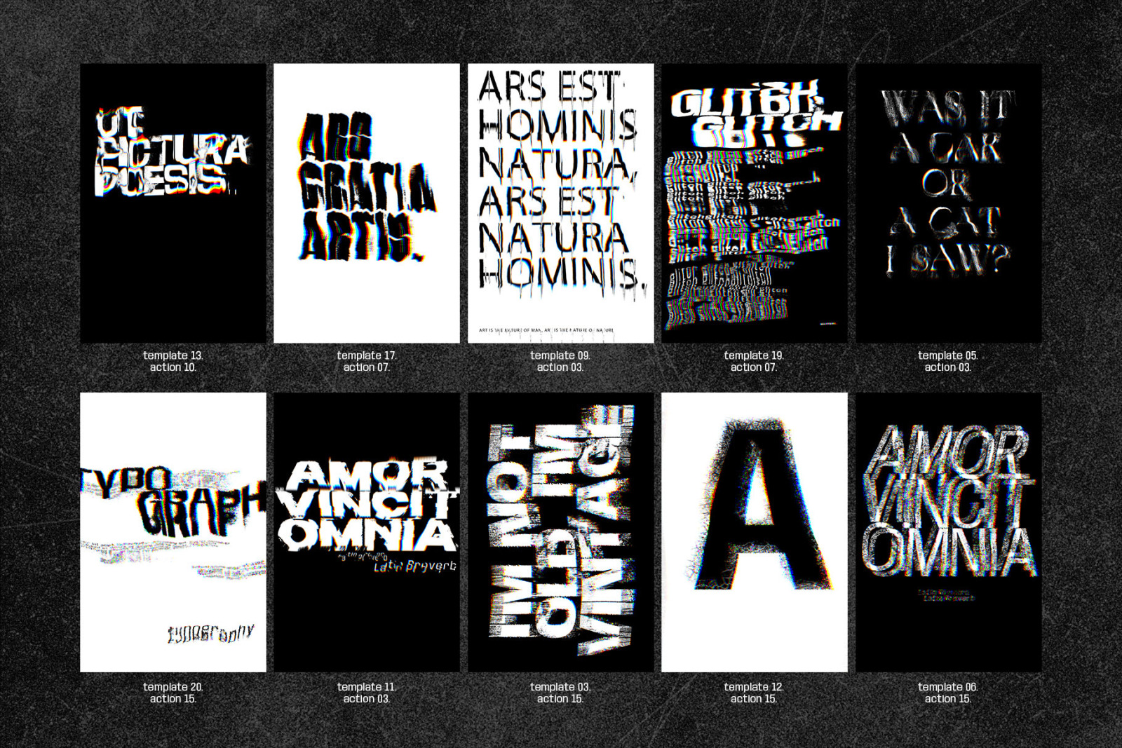 Poster Templates and Glitch Actions Poster Templates and Glitch Actions