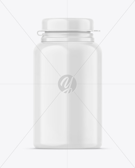 Glossy Pills Jar w/ Hinged Cap Mockup