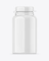 Glossy Pills Jar w/ Hinged Cap Mockup