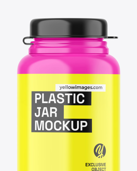 Glossy Pills Jar w/ Hinged Cap Mockup