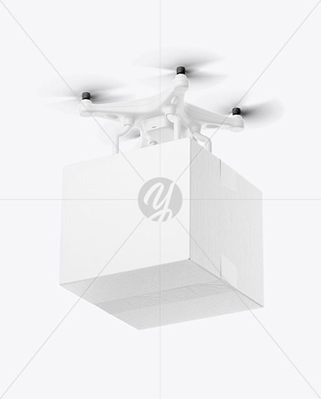 Drone with Box Mockup