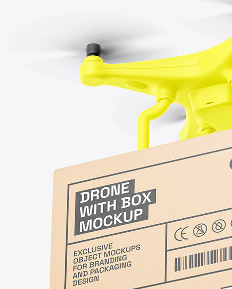 Drone with Box Mockup