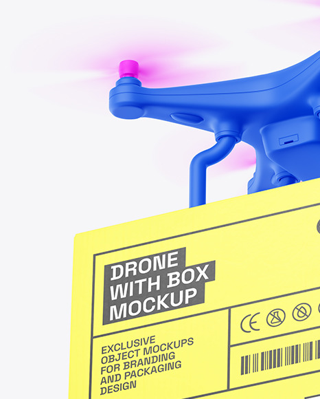 Drone with Box Mockup