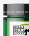 Green Glass Cosmetic Jar Mockup