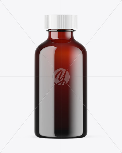 Dark Amber Glass Essential Oil Bottle Mockup