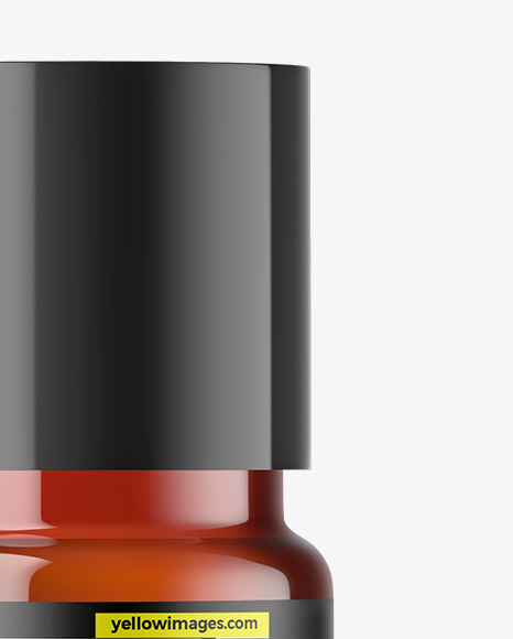 Dark Amber Glass Essential Oil Bottle Mockup