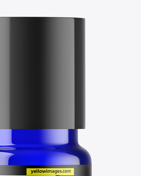 Blue Glass Essential Oil Bottle Mockup