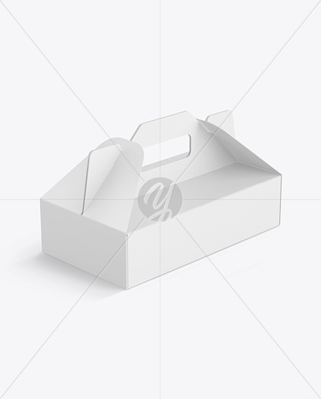 Cardboard Paper Box w/ Handle Mockup