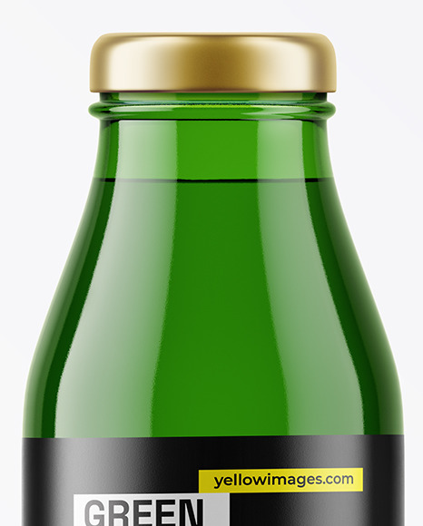 Green Glass Bottle with Steel Twist Cap Mockup