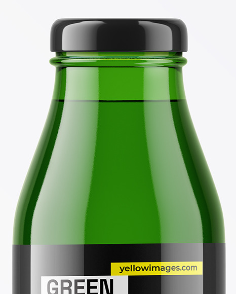 Green Glass Bottle with Steel Twist Cap Mockup