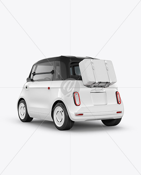 Micro Electric Car Mockup - Back Half Side View